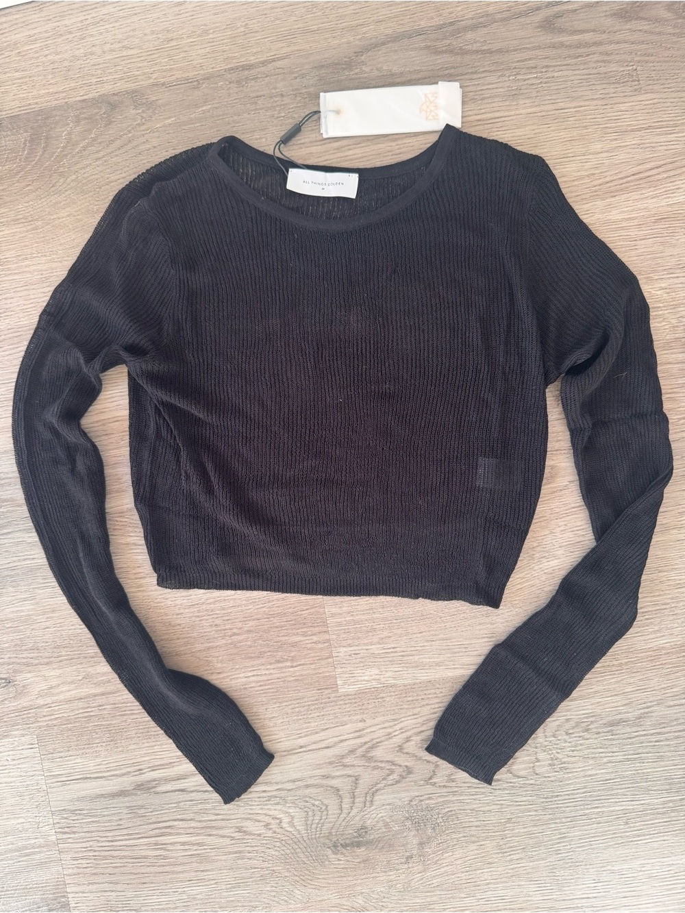 All Things Golden Cropped Knitted Long Sleeve